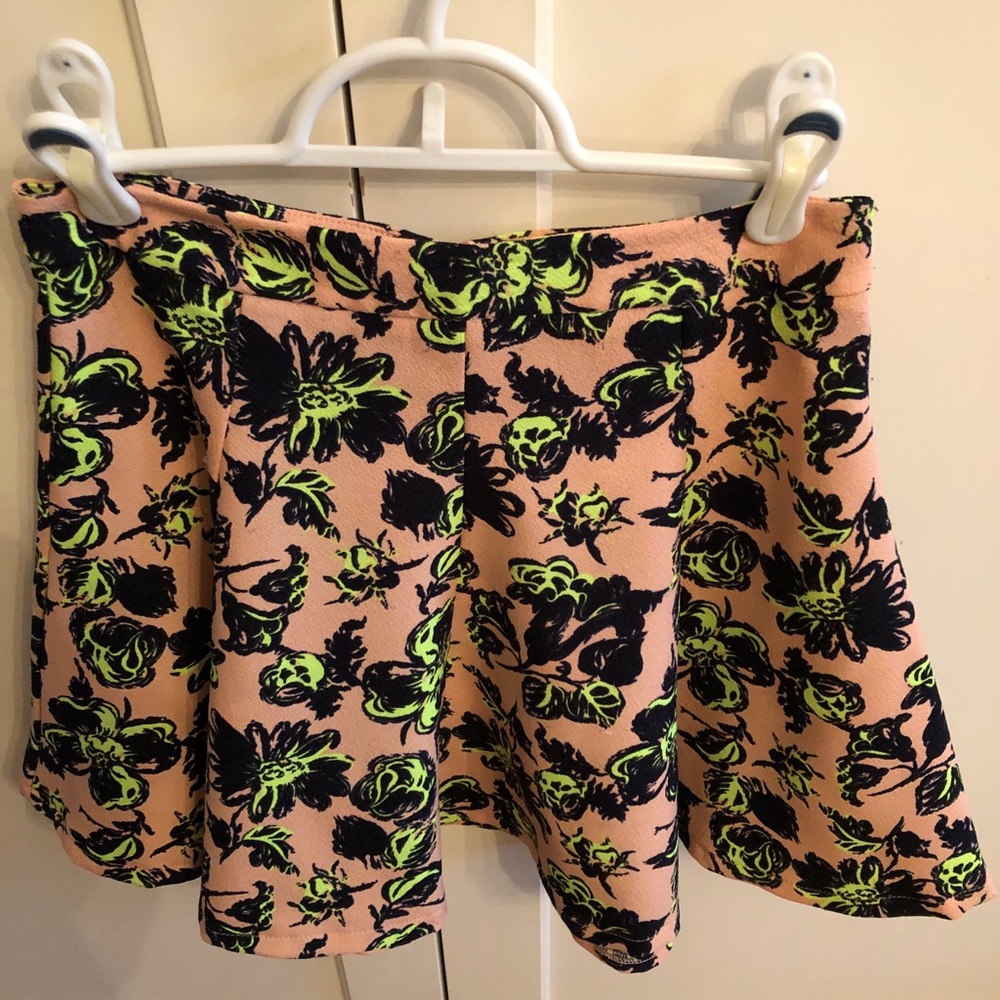 Lush Flowered Mini Circle Skirt